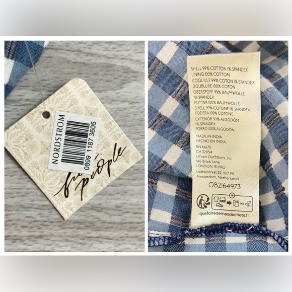 Free People Lucinda Plaid Midi Dress Size XS Square Neck Pleated - Picture 15 of 16